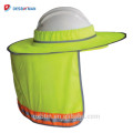 Venda quente de Alta Visibilidade Reflective Full Brim Respirável Hard Hat Sombra Rede Para Aleta De Pescoço Capacete Toldo